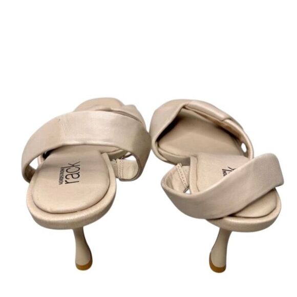 Nordstrom Rack Sandals Size 5.5 Tan Crisscross Ope Toe Slingback Heels‎ - Picture 3 of 9